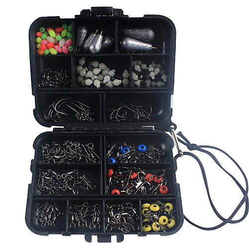 176 pcs Fishing Accessories Kit with Tackle Box Including Jig Hooks Bullet Bass Casting Sinker Weights Fishing Swivels Snaps Sinker Slides
176 pcs Fishing Accessories Kit with Tackle Box Including Jig Hooks Bullet Bass Casting Sinker Weights Fishing Swivels Snaps Sinker Slides