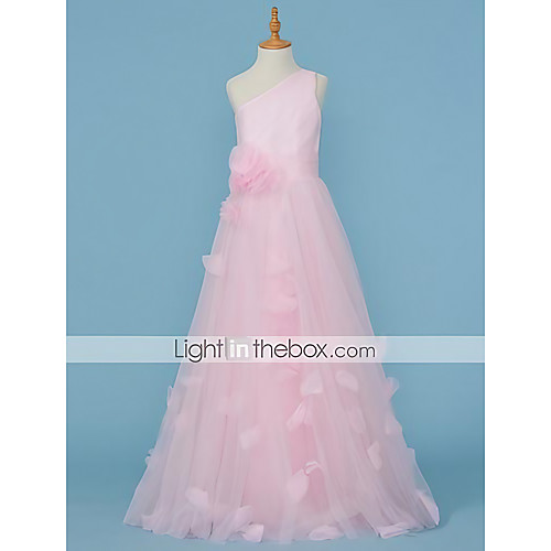Princess Floor Length Junior Bridesmaid Dress Wedding Tulle Sleeveless One Shoulder with Pleats
Princess Floor Length Junior Bridesmaid Dress Wedding Tulle Sleeveless One Shoulder with Pleats