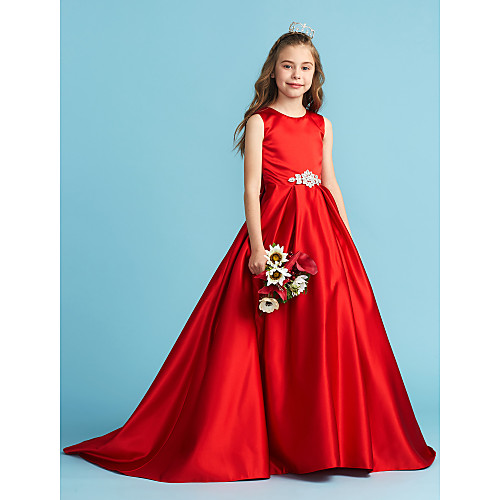 Princess Floor Length Junior Bridesmaid Dress Party Satin Jewel Neck with Bow(s)
Princess Floor Length Junior Bridesmaid Dress Party Satin Jewel Neck with Bow(s)