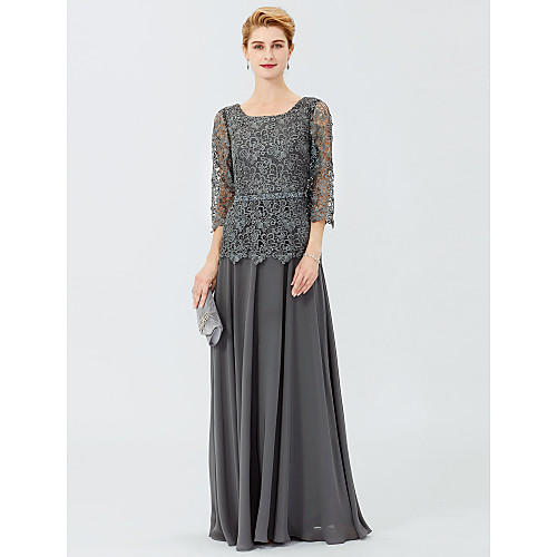 Ball Gown A-Line Mother of the Bride Dress Classic & Timeless Elegant & Luxurious Elegant Scoop Neck Floor Length Chiffon Corded Lace 3/4 Length Sleeve with Sashes / Ribbons Beading 2021
Ball Gown A-Line Mother of the Bride Dress Classic & Timeless Elegant & Luxurious Elegant Scoop Neck Floor Length Chiffon Corded Lace 3/4 Length Sleeve with Sashes / Ribbons Beading 2021