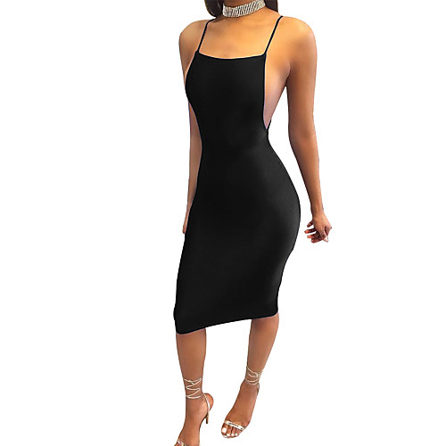 Women's Strap Dress Midi Dress Blushing Pink Wine Gray Khaki Royal Blue Black Sleeveless Black Solid Color Backless Summer Streetwear Party Going out Backless S M L XL / Sexy
Women's Strap Dress Midi Dress Blushing Pink Wine Gray Khaki Royal Blue Black Sleeveless Black Solid Color Backless Summer Streetwear Party Going out Backless S M L XL / Sexy