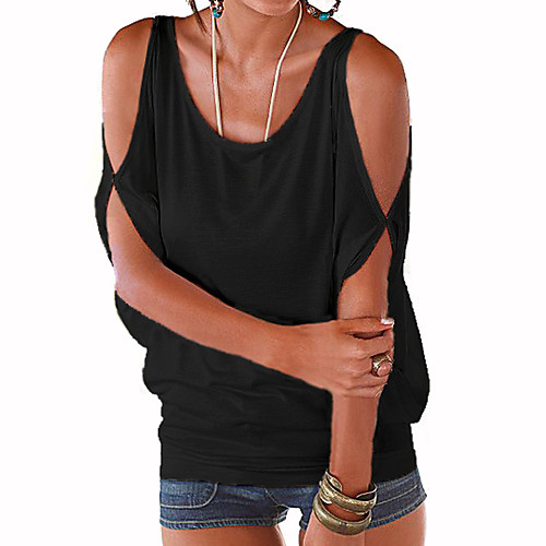 Women's T shirt Solid Colored Cut Out Short Sleeves Daily Tops Streetwear White Black Blue
Women's T shirt Solid Colored Cut Out Short Sleeves Daily Tops Streetwear White Black Blue