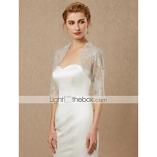 Half Sleeve Shrugs Lace Wedding / Party / Evening Women's Wrap With Lace / Beading
Half Sleeve Shrugs Lace Wedding / Party / Evening Women's Wrap With Lace / Beading