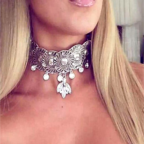 Women's Choker Necklace Ladies Fashion Vintage Oversized Imitation Diamond Alloy Silver Gold 37 cm Necklace Jewelry For Club Bar
Women's Choker Necklace Ladies Fashion Vintage Oversized Imitation Diamond Alloy Silver Gold 37 cm Necklace Jewelry For Club Bar