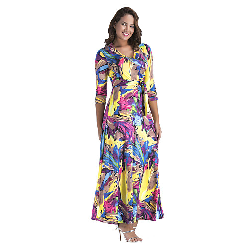 Women's Sheath Dress Maxi long Dress Purple Yellow Long Sleeve Solid Colored Print Spring V Neck Slim S M L XL / Cotton / Sexy / Cotton
Women's Sheath Dress Maxi long Dress Purple Yellow Long Sleeve Solid Colored Print Spring V Neck Slim S M L XL / Cotton / Sexy / Cotton