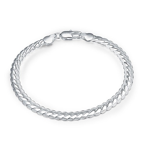 Women's Men's Chain Bracelet Twisted Baht Chain Snake Basic Classic Silver Plated Bracelet Jewelry Silver / Gold For Daily Work
Women's Men's Chain Bracelet Twisted Baht Chain Snake Basic Classic Silver Plated Bracelet Jewelry Silver / Gold For Daily Work