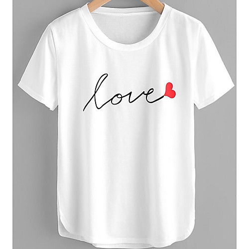 Women's T shirt Letter Print Short Sleeve Daily Tops Cotton Basic Streetwear White
Women's T shirt Letter Print Short Sleeve Daily Tops Cotton Basic Streetwear White