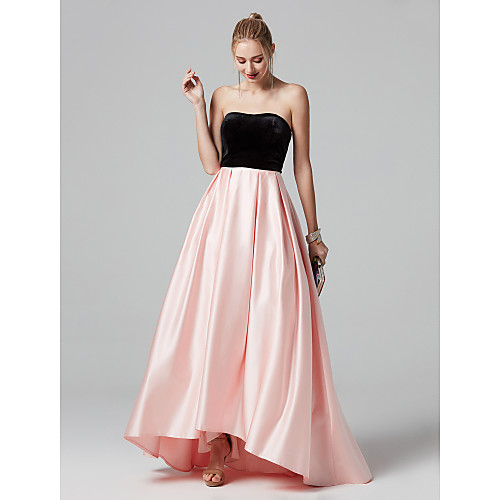 A-Line Color Block Prom Formal Evening Dress Strapless Sleeveless Asymmetrical Satin Velvet with Pleats 2021
A-Line Color Block Prom Formal Evening Dress Strapless Sleeveless Asymmetrical Satin Velvet with Pleats 2021