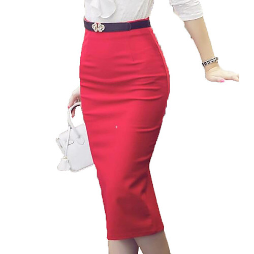 Women's Holiday Going out Plus Size Bodycon Skirts Solid Colored Patchwork High Waist Black Red
Women's Holiday Going out Plus Size Bodycon Skirts Solid Colored Patchwork High Waist Black Red