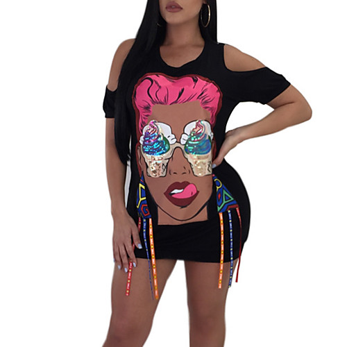 Women's Loose Short Mini Dress Wine White Black Short Sleeve Portrait Print Spring Summer Round Neck Streetwear Going out Club Loose S M L XL / Sexy
Women's Loose Short Mini Dress Wine White Black Short Sleeve Portrait Print Spring Summer Round Neck Streetwear Going out Club Loose S M L XL / Sexy