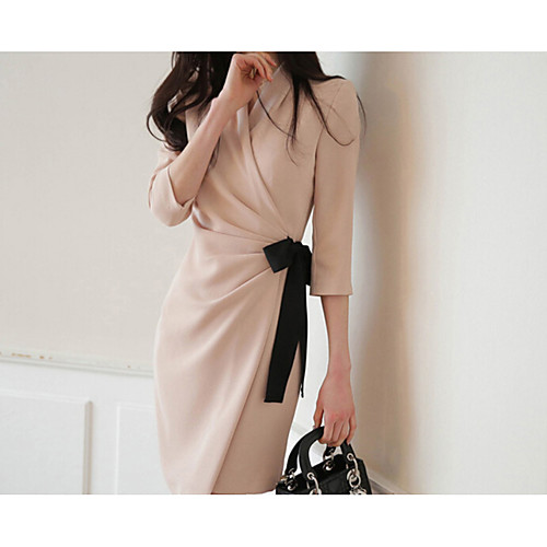 Women's Bodycon Knee Length Dress Wine Beige 3/4 Length Sleeve Solid Colored Split Spring Deep V Party Going out Slim S M L XL / Cotton / High Waist / Cotton
Women's Bodycon Knee Length Dress Wine Beige 3/4 Length Sleeve Solid Colored Split Spring Deep V Party Going out Slim S M L XL / Cotton / High Waist / Cotton