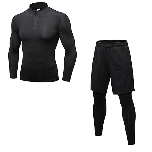 Men's Activewear Set Workout Outfits Compression Suit Athletic Long Sleeve Breathability Quick Dry Gym Workout Basketball Jogging Sportswear Solid Colored Black Blue Grey Dark Navy Activewear Stretchy
Men's Activewear Set Workout Outfits Compression Suit Athletic Long Sleeve Breathability Quick Dry Gym Workout Basketball Jogging Sportswear Solid Colored Black Blue Grey Dark Navy Activewear Stretchy