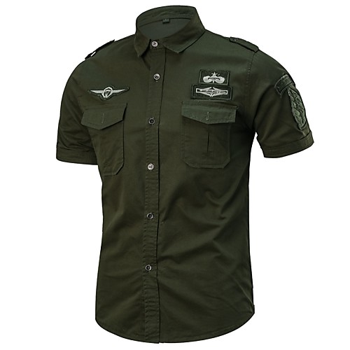 Men's Shirt Solid Colored Plus Size Basic Short Sleeve Daily Slim Tops Military Classic Collar Blue Army Green Khaki / Summer
Men's Shirt Solid Colored Plus Size Basic Short Sleeve Daily Slim Tops Military Classic Collar Blue Army Green Khaki / Summer