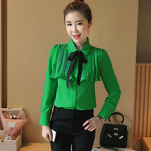 Women's Shirt Solid Color Modern Style Long Sleeve Daily Wear Tops Classic & Timeless White Green Beige
Women's Shirt Solid Color Modern Style Long Sleeve Daily Wear Tops Classic & Timeless White Green Beige