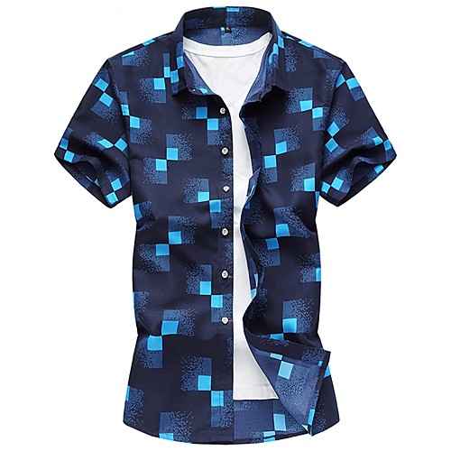 Men's Shirt Plaid Short Sleeve Daily Slim Tops White Navy Blue Light Blue / Spring / Summer
Men's Shirt Plaid Short Sleeve Daily Slim Tops White Navy Blue Light Blue / Spring / Summer