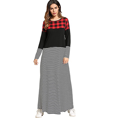 Women's Loose Maxi long Dress Black Long Sleeve Striped Fall Spring Round Neck Basic Boho M L XL XXL
Women's Loose Maxi long Dress Black Long Sleeve Striped Fall Spring Round Neck Basic Boho M L XL XXL