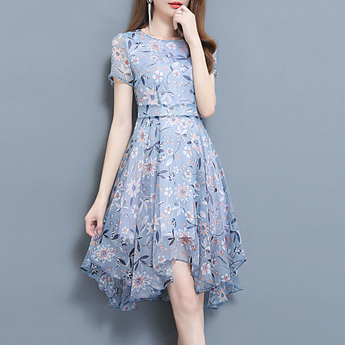 Women's Sheath Dress Knee Length Dress Royal Blue Light Blue Short Sleeve Blue Floral Print Summer Round Neck Streetwear Sophisticated Going out Slim M L XL XXL 3XL / Plus Size / Plus Size
Women's Sheath Dress Knee Length Dress Royal Blue Light Blue Short Sleeve Blue Floral Print Summer Round Neck Streetwear Sophisticated Going out Slim M L XL XXL 3XL / Plus Size / Plus Size