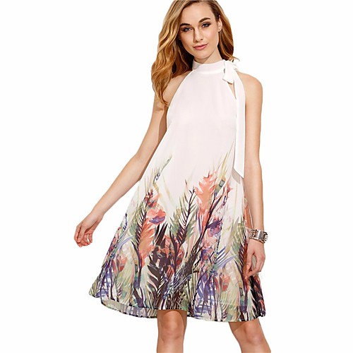 Women's Loose Short Mini Dress White Sleeveless White Floral Print Spring Round Neck XS S M L
Women's Loose Short Mini Dress White Sleeveless White Floral Print Spring Round Neck XS S M L