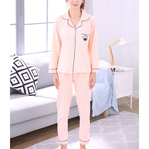 Women's Suits Pajamas Sets Color Block Polyester Casual Shirt Pant Shirt Collar Daily Wear Home Long Sleeve
Women's Suits Pajamas Sets Color Block Polyester Casual Shirt Pant Shirt Collar Daily Wear Home Long Sleeve