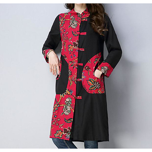 Women's Loose Midi Dress Black Red 3/4 Length Sleeve Color Block Spring Round Neck Basic Chinoiserie M L XL XXL / Cotton / Cotton
Women's Loose Midi Dress Black Red 3/4 Length Sleeve Color Block Spring Round Neck Basic Chinoiserie M L XL XXL / Cotton / Cotton