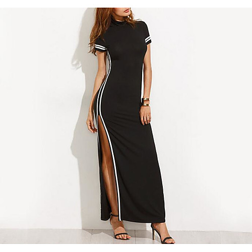 Women's Bodycon Maxi long Dress Black Short Sleeve Black Color Block Patchwork Summer Round Neck Party Club Slim Split S M L XL / Little Black
Women's Bodycon Maxi long Dress Black Short Sleeve Black Color Block Patchwork Summer Round Neck Party Club Slim Split S M L XL / Little Black