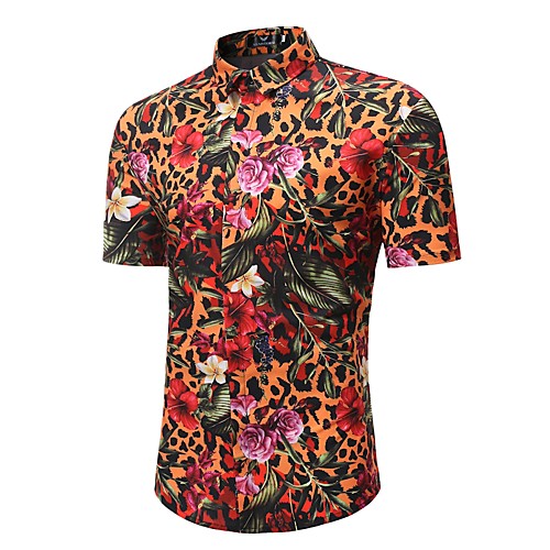 Men's Shirt Floral Leopard Plus Size Print Short Sleeve Holiday Tops Chinoiserie Boho Orange / Spring / Summer / Beach
Men's Shirt Floral Leopard Plus Size Print Short Sleeve Holiday Tops Chinoiserie Boho Orange / Spring / Summer / Beach