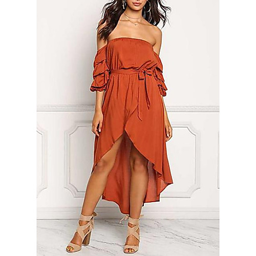 Women's Sheath Dress Midi Dress Orange Half Sleeve Solid Colored Summer Strapless Off Shoulder Slim Off Shoulder S M L XL
Women's Sheath Dress Midi Dress Orange Half Sleeve Solid Colored Summer Strapless Off Shoulder Slim Off Shoulder S M L XL