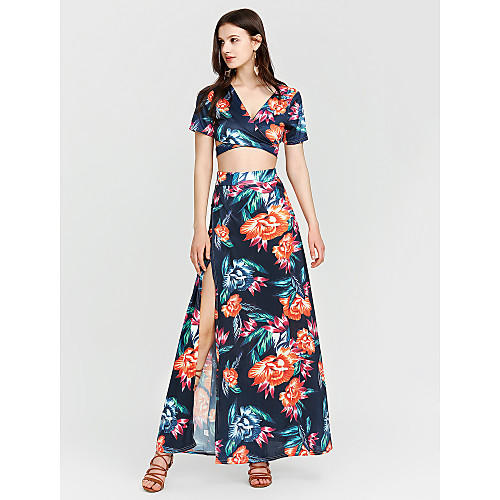 Women's Bodycon Maxi long Dress Navy Blue Short Sleeve Floral Summer V Neck Streetwear Holiday Slim Floral S M L XL / Cotton / Sexy / Cotton
Women's Bodycon Maxi long Dress Navy Blue Short Sleeve Floral Summer V Neck Streetwear Holiday Slim Floral S M L XL / Cotton / Sexy / Cotton