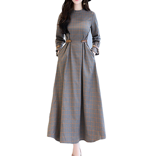 Women's Swing Dress Maxi long Dress Gray Long Sleeve Plaid Print Summer Round Neck Streetwear Holiday S M L XL XXL
Women's Swing Dress Maxi long Dress Gray Long Sleeve Plaid Print Summer Round Neck Streetwear Holiday S M L XL XXL