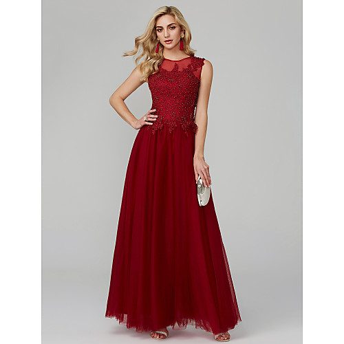 A-Line Elegant Holiday Cocktail Party Formal Evening Dress Jewel Neck Sleeveless Floor Length Tulle with Beading Appliques 2021
A-Line Elegant Holiday Cocktail Party Formal Evening Dress Jewel Neck Sleeveless Floor Length Tulle with Beading Appliques 2021