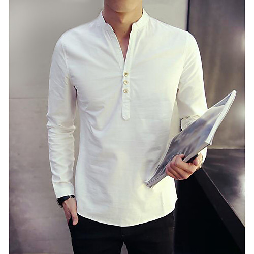 Men's Shirt Solid Colored Long Sleeve Daily Tops Chinoiserie V Neck Blue White Light Blue
Men's Shirt Solid Colored Long Sleeve Daily Tops Chinoiserie V Neck Blue White Light Blue