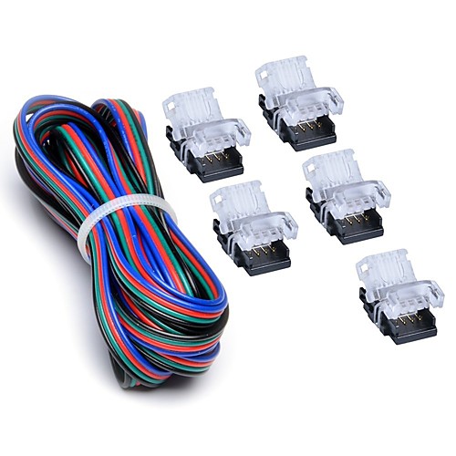 5PCS 10mm RGB No-Waterproof 4 Pin LED Strip Connector With 22# UL Listed 3M 4 Conductor Line DIY Both Strip to Power Lead or Board to Board Jumper
5PCS 10mm RGB No-Waterproof 4 Pin LED Strip Connector With 22# UL Listed 3M 4 Conductor Line DIY Both Strip to Power Lead or Board to Board Jumper