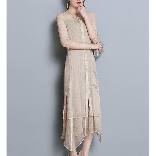 Women's Trumpet / Mermaid Dress Midi Dress Khaki Half Sleeve Floral Summer Round Neck Streetwear Loose M L XL XXL 3XL / Plus Size / Plus Size
Women's Trumpet / Mermaid Dress Midi Dress Khaki Half Sleeve Floral Summer Round Neck Streetwear Loose M L XL XXL 3XL / Plus Size / Plus Size