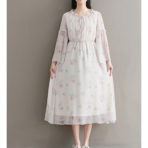 Women's Sheath Dress Midi Dress Beige Long Sleeve Floral Summer Round Neck Slim M L XL XXL
Women's Sheath Dress Midi Dress Beige Long Sleeve Floral Summer Round Neck Slim M L XL XXL