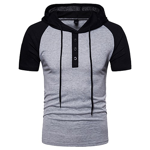 Men's T shirt Shirt Graphic Color Block Patchwork Short Sleeve Daily Tops Cotton Basic Hooded White Wine Light gray / Summer
Men's T shirt Shirt Graphic Color Block Patchwork Short Sleeve Daily Tops Cotton Basic Hooded White Wine Light gray / Summer