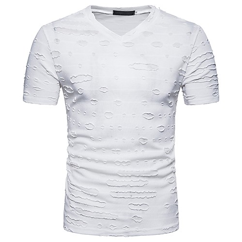 Men's T shirt Solid Colored Mesh Short Sleeve Daily Tops Cotton Streetwear White Black
Men's T shirt Solid Colored Mesh Short Sleeve Daily Tops Cotton Streetwear White Black