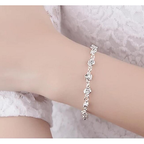 Women's Chain Bracelet Floral / Botanicals Flower Simple Fashion Copper Bracelet Jewelry Silver For Wedding Date
Women's Chain Bracelet Floral / Botanicals Flower Simple Fashion Copper Bracelet Jewelry Silver For Wedding Date