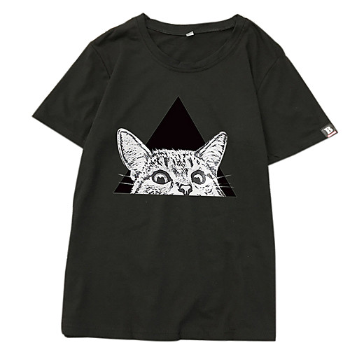 Women's T shirt Geometric Animal Print Short Sleeve Daily Tops Basic White Black
Women's T shirt Geometric Animal Print Short Sleeve Daily Tops Basic White Black