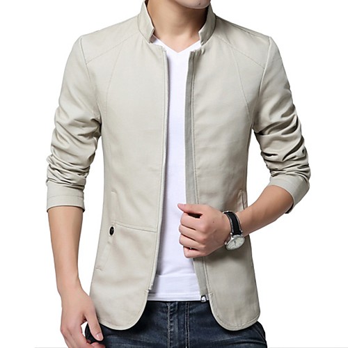 Men's Jacket Daily Fall Spring Regular Coat Stand Collar Basic Jacket Long Sleeve Solid Colored Khaki Black / Work / Plus Size
Men's Jacket Daily Fall Spring Regular Coat Stand Collar Basic Jacket Long Sleeve Solid Colored Khaki Black / Work / Plus Size