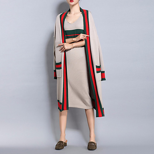 Women's Loose Midi Dress Camel Green Black Long Sleeve Black & Red Solid Colored Lace Winter Club Butterfly Sleeves S M L XL XXL
Women's Loose Midi Dress Camel Green Black Long Sleeve Black & Red Solid Colored Lace Winter Club Butterfly Sleeves S M L XL XXL