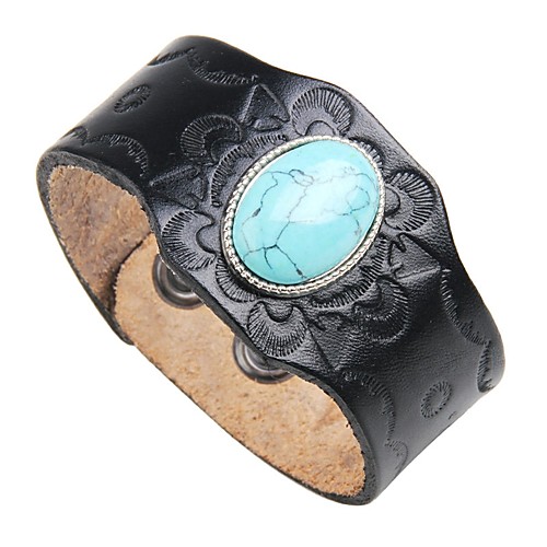 Men's Turquoise Leather Bracelet Vintage Rock Leather Bracelet Jewelry Black / Brown For Street Club
Men's Turquoise Leather Bracelet Vintage Rock Leather Bracelet Jewelry Black / Brown For Street Club