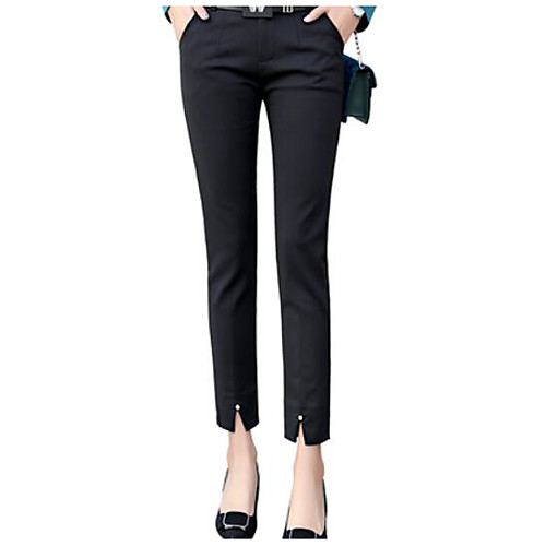Women's Basic Slim Casual / Daily Work Pants Pants Solid Colored Split White Black Red
Women's Basic Slim Casual / Daily Work Pants Pants Solid Colored Split White Black Red