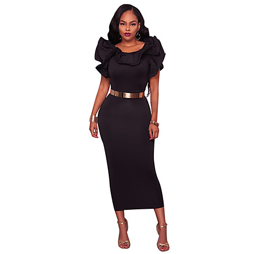 Women's Sheath Dress Midi Dress Fuchsia Black Sleeveless Solid Colored Split Ruffle Spring Round Neck Streetwear Party Belt Not Included Slim S M L XL / High Waist
Women's Sheath Dress Midi Dress Fuchsia Black Sleeveless Solid Colored Split Ruffle Spring Round Neck Streetwear Party Belt Not Included Slim S M L XL / High Waist
