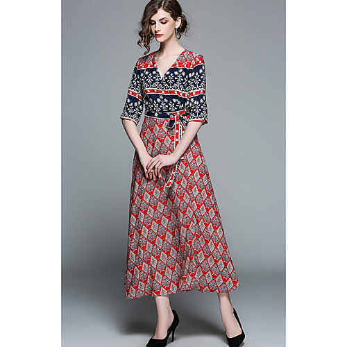 Women's Sheath Dress Maxi long Dress Wine Half Sleeve Color Block Summer V Neck Holiday S M L XL XXL
Women's Sheath Dress Maxi long Dress Wine Half Sleeve Color Block Summer V Neck Holiday S M L XL XXL