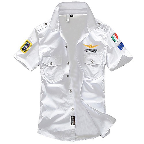 Men's Shirt Solid Colored Basic Short Sleeve Daily Slim Tops Personalized Casual / Daily Military Classic Collar Blue Green White / Summer
Men's Shirt Solid Colored Basic Short Sleeve Daily Slim Tops Personalized Casual / Daily Military Classic Collar Blue Green White / Summer