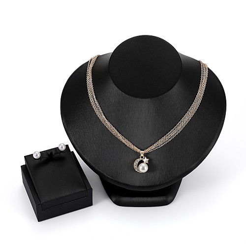 Women's Cubic Zirconia Jewelry Set Stud Earrings Pendant Necklace Moon Ladies Sweet Fashion Imitation Pearl Zircon Rose Gold Plated Earrings Jewelry Gold For Daily Evening Party
Women's Cubic Zirconia Jewelry Set Stud Earrings Pendant Necklace Moon Ladies Sweet Fashion Imitation Pearl Zircon Rose Gold Plated Earrings Jewelry Gold For Daily Evening Party