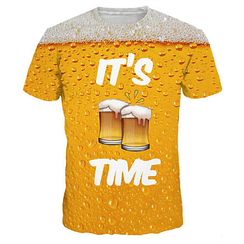 Men's T shirt Shirt Graphic Beer Plus Size Print Short Sleeve Daily Tops Basic Exaggerated Round Neck Yellow / Summer
Men's T shirt Shirt Graphic Beer Plus Size Print Short Sleeve Daily Tops Basic Exaggerated Round Neck Yellow / Summer
