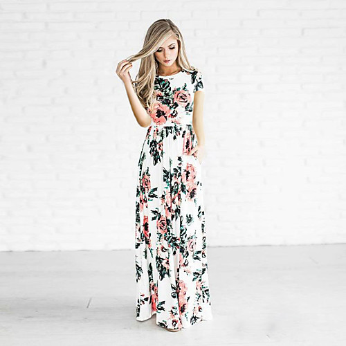 Women's T Shirt Dress Tee Dress Maxi long Dress Blue Blushing Pink Green White Short Sleeve White Floral Lace Summer Round Neck Beach Butterfly Sleeves Slim Floral S M L XL XXL 3XL / Plus Size / Silk
Women's T Shirt Dress Tee Dress Maxi long Dress Blue Blushing Pink Green White Short Sleeve White Floral Lace Summer Round Neck Beach Butterfly Sleeves Slim Floral S M L XL XXL 3XL / Plus Size / Silk