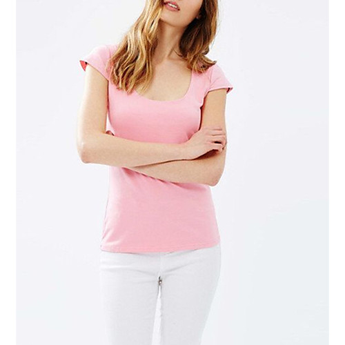 Women's T shirt Solid Colored Backless Short Sleeve Daily Tops Cotton Active Blushing Pink
Women's T shirt Solid Colored Backless Short Sleeve Daily Tops Cotton Active Blushing Pink