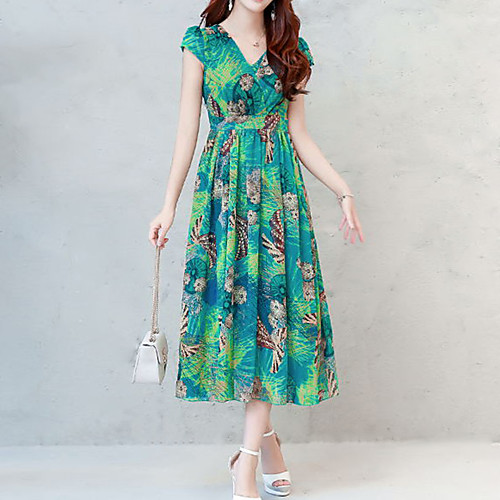 Women's Sheath Dress Midi Dress Blue Purple Green Red Short Sleeve Floral Print Spring Summer V Neck Sophisticated Boho Holiday Belt Not Included Slim S M L XL XXL 3XL / Plus Size / Plus Size
Women's Sheath Dress Midi Dress Blue Purple Green Red Short Sleeve Floral Print Spring Summer V Neck Sophisticated Boho Holiday Belt Not Included Slim S M L XL XXL 3XL / Plus Size / Plus Size